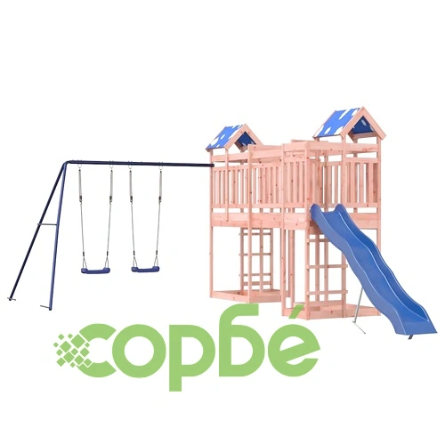Комбинирано детско съоръжение, масивна дугласка дървесина ➤ топ цена ➤ sorbe.bg