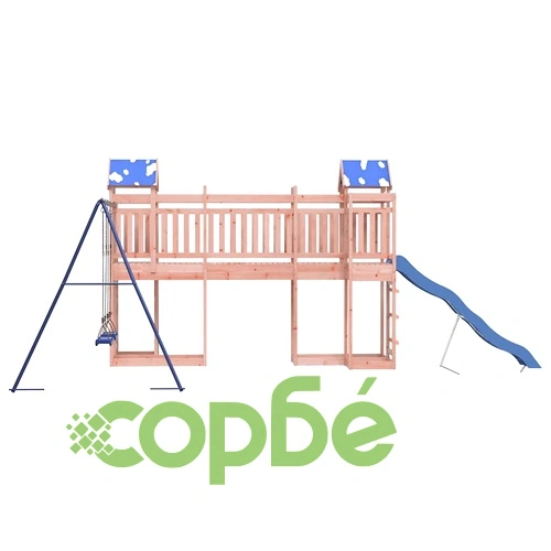 Комбинирано детско съоръжение, масивна дугласка дървесина ➤ топ цена ➤ sorbe.bg