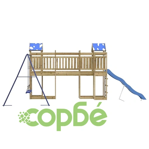Комбинирано детско съоръжение за игра, импрегниран бор ➤ топ цена ➤ sorbe.bg