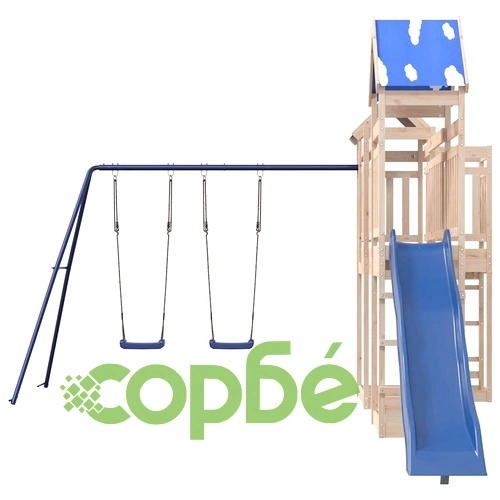 Комбинирано детско съоръжение за игра на открито, бор масив ➤ топ цена ➤ sorbe.bg