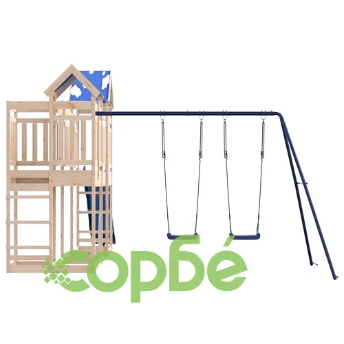 Комбинирано детско съоръжение за игра на открито, бор масив ➤ топ цена ➤ sorbe.bg
