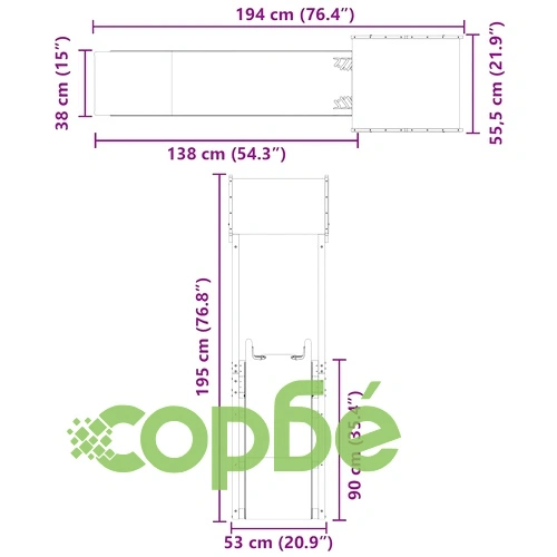 Комбинирано детско съоръжение за игра, импрегниран бор ➤ топ цена ➤ sorbe.bg