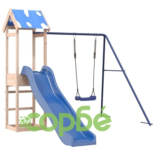 Комбинирано детско съоръжение за игра на открито, бор масив ➤ топ цена ➤ sorbe.bg