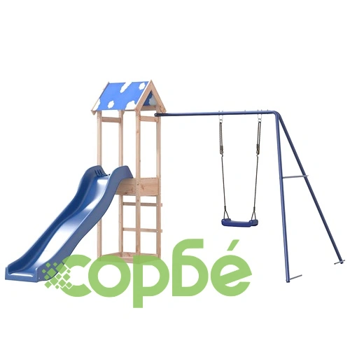 Комбинирано детско съоръжение за игра на открито, бор масив ➤ топ цена ➤ sorbe.bg