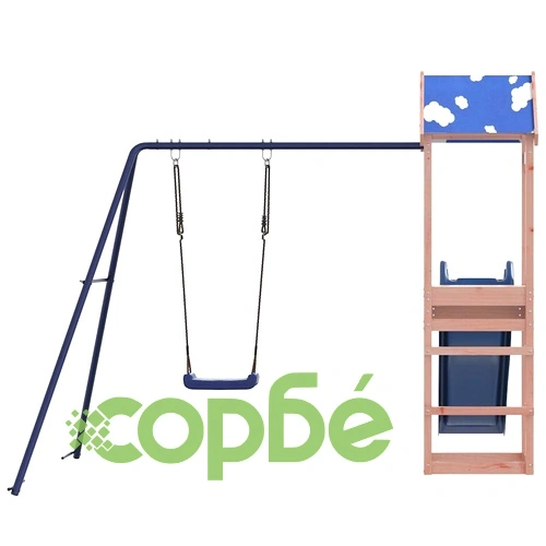 Комбинирано детско съоръжение, масивна дугласка дървесина ➤ топ цена ➤ sorbe.bg