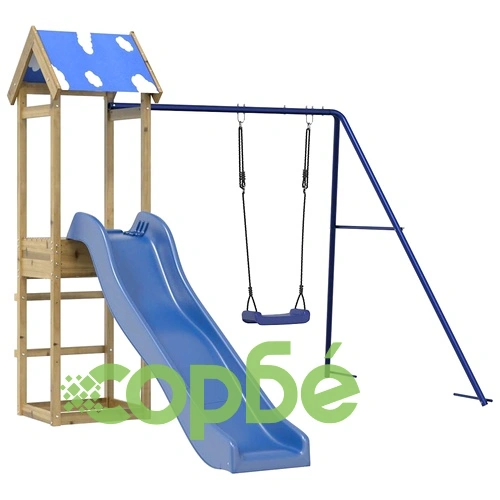 Комбинирано детско съоръжение за игра, импрегниран бор ➤ топ цена ➤ sorbe.bg