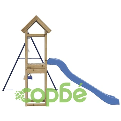 Комбинирано детско съоръжение за игра, импрегниран бор ➤ топ цена ➤ sorbe.bg