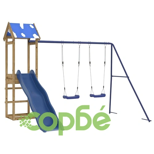 Комбинирано детско съоръжение за игра, импрегниран бор ➤ топ цена ➤ sorbe.bg