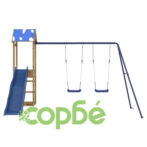 Комбинирано детско съоръжение за игра, импрегниран бор ➤ топ цена ➤ sorbe.bg