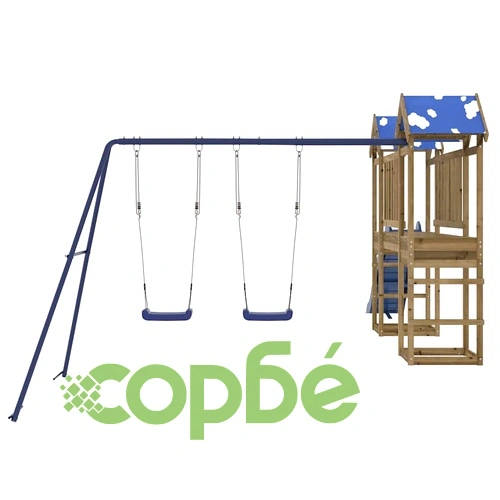 Комбинирано детско съоръжение за игра, импрегниран бор ➤ топ цена ➤ sorbe.bg