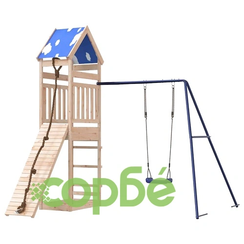 Комбинирано детско съоръжение за игра на открито, бор масив ➤ топ цена ➤ sorbe.bg