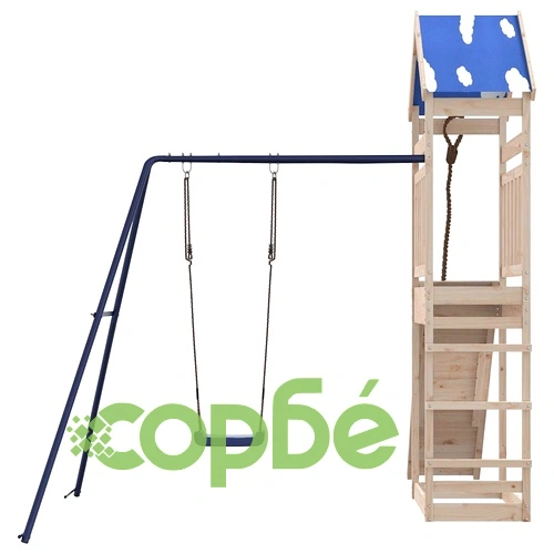 Комбинирано детско съоръжение за игра на открито, бор масив ➤ топ цена ➤ sorbe.bg