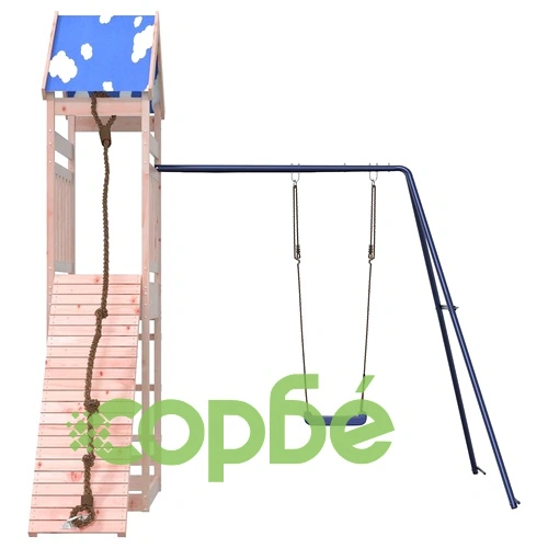 Комбинирано детско съоръжение, масивна дугласка дървесина ➤ топ цена ➤ sorbe.bg