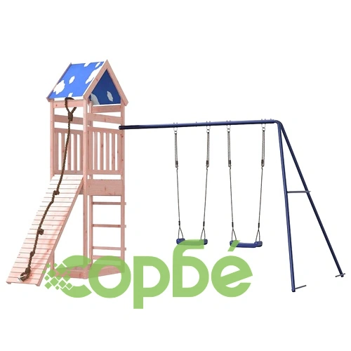 Комбинирано детско съоръжение, масивна дугласка дървесина ➤ топ цена ➤ sorbe.bg