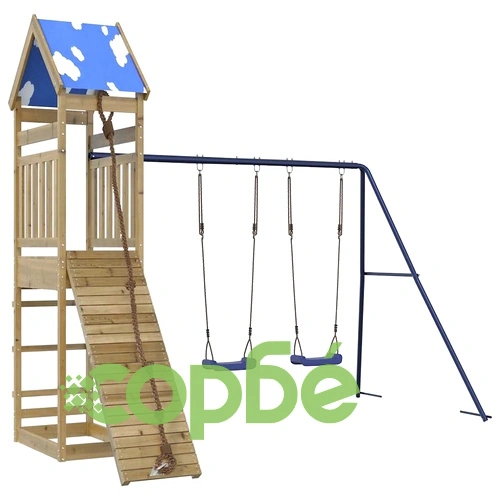Комбинирано детско съоръжение за игра, импрегниран бор ➤ топ цена ➤ sorbe.bg