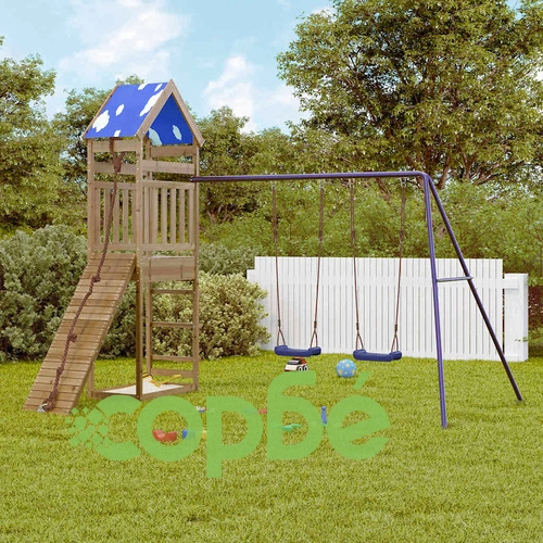 Комбинирано детско съоръжение за игра, импрегниран бор ➤ топ цена ➤ sorbe.bg