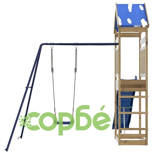 Комбинирано детско съоръжение за игра, импрегниран бор ➤ топ цена ➤ sorbe.bg