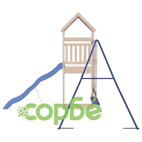 Комбинирано детско съоръжение за игра на открито, бор масив ➤ топ цена ➤ sorbe.bg