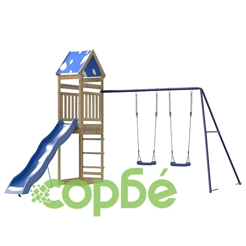 Комбинирано детско съоръжение за игра, импрегниран бор ➤ топ цена ➤ sorbe.bg