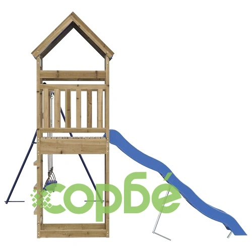 Комбинирано детско съоръжение за игра, импрегниран бор ➤ топ цена ➤ sorbe.bg