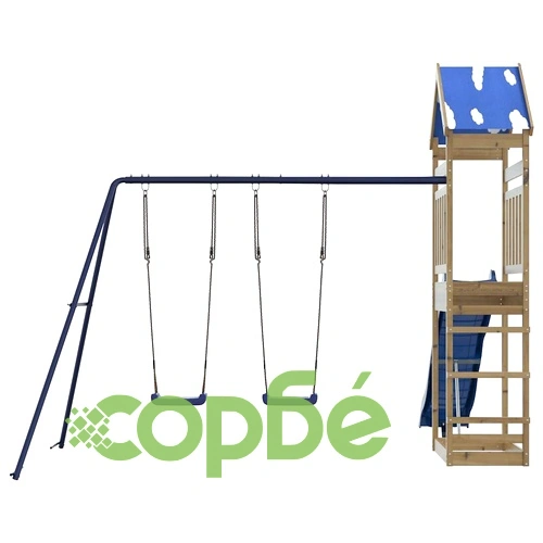 Комбинирано детско съоръжение за игра, импрегниран бор ➤ топ цена ➤ sorbe.bg