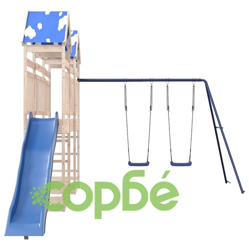 Комбинирано детско съоръжение за игра на открито, бор масив ➤ топ цена ➤ sorbe.bg