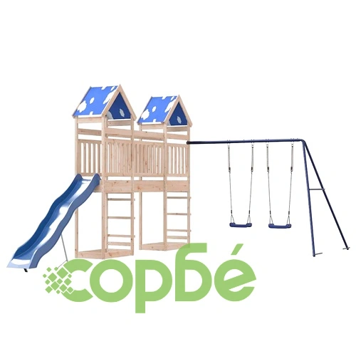 Комбинирано детско съоръжение за игра на открито, бор масив ➤ топ цена ➤ sorbe.bg