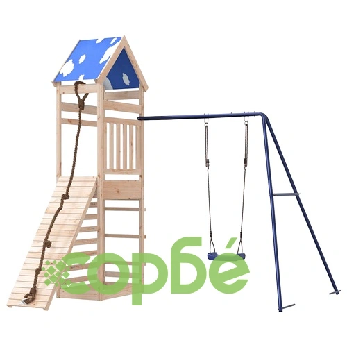 Комбинирано детско съоръжение за игра на открито, бор масив ➤ топ цена ➤ sorbe.bg