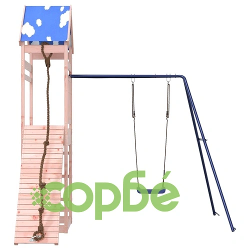 Комбинирано детско съоръжение, масивна дугласка дървесина ➤ топ цена ➤ sorbe.bg