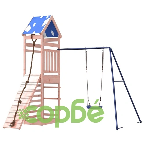 Комбинирано детско съоръжение, масивна дугласка дървесина ➤ топ цена ➤ sorbe.bg