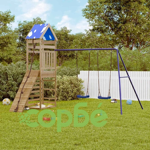 Комбинирано детско съоръжение за игра, импрегниран бор ➤ топ цена ➤ sorbe.bg