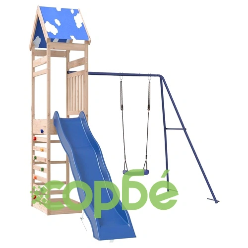 Комбинирано детско съоръжение за игра на открито, бор масив ➤ топ цена ➤ sorbe.bg
