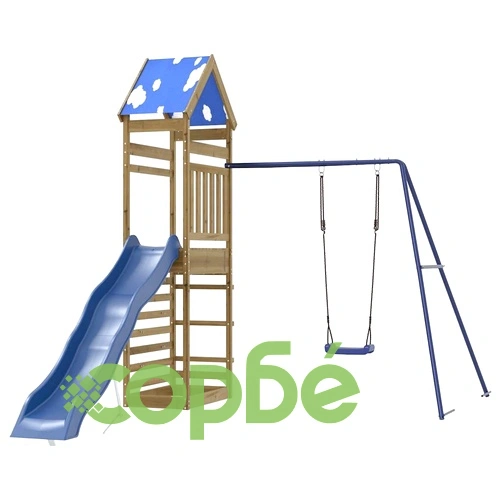 Комбинирано детско съоръжение за игра, импрегниран бор ➤ топ цена ➤ sorbe.bg