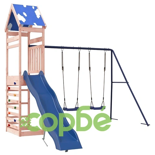 Комбинирано детско съоръжение, масивна дугласка дървесина ➤ топ цена ➤ sorbe.bg