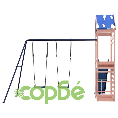 Комбинирано детско съоръжение, масивна дугласка дървесина ➤ топ цена ➤ sorbe.bg