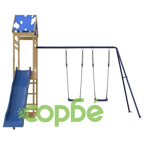 Комбинирано детско съоръжение за игра, импрегниран бор ➤ топ цена ➤ sorbe.bg