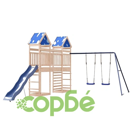 Комбинирано детско съоръжение за игра на открито, бор масив ➤ топ цена ➤ sorbe.bg