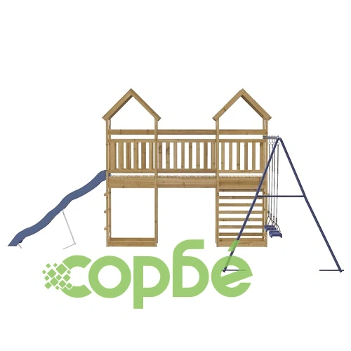 Комбинирано детско съоръжение за игра, импрегниран бор ➤ топ цена ➤ sorbe.bg