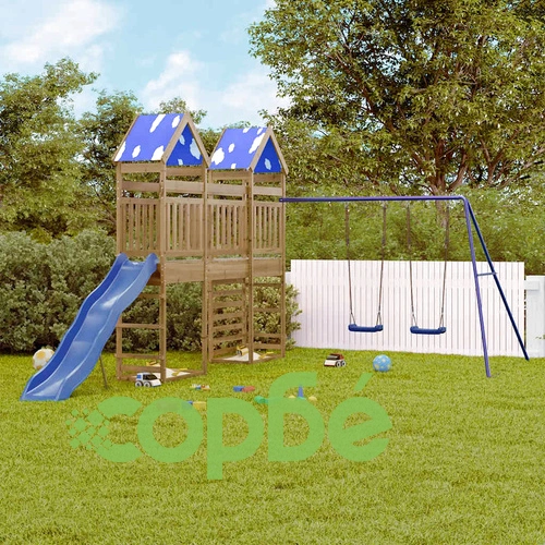 Комбинирано детско съоръжение за игра, импрегниран бор ➤ топ цена ➤ sorbe.bg