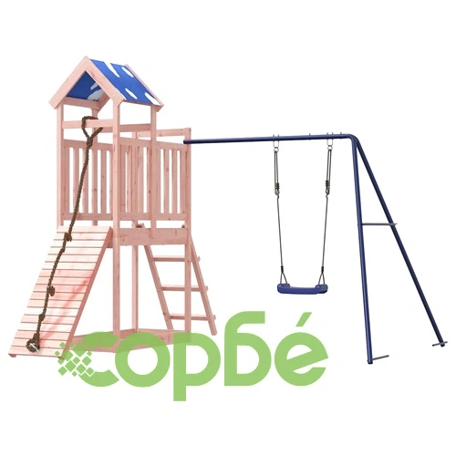 Комбинирано детско съоръжение, масивна дугласка дървесина ➤ топ цена ➤ sorbe.bg
