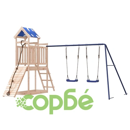 Комбинирано детско съоръжение за игра на открито, бор масив ➤ топ цена ➤ sorbe.bg