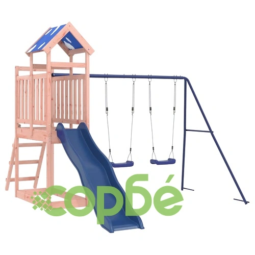 Комбинирано детско съоръжение, масивна дугласка дървесина ➤ топ цена ➤ sorbe.bg