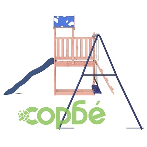 Комбинирано детско съоръжение, масивна дугласка дървесина ➤ топ цена ➤ sorbe.bg