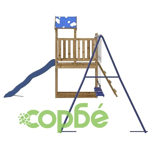Комбинирано детско съоръжение за игра, импрегниран бор ➤ топ цена ➤ sorbe.bg