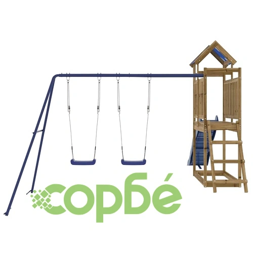 Комбинирано детско съоръжение за игра, импрегниран бор ➤ топ цена ➤ sorbe.bg