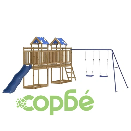 Комбинирано детско съоръжение за игра, импрегниран бор ➤ топ цена ➤ sorbe.bg