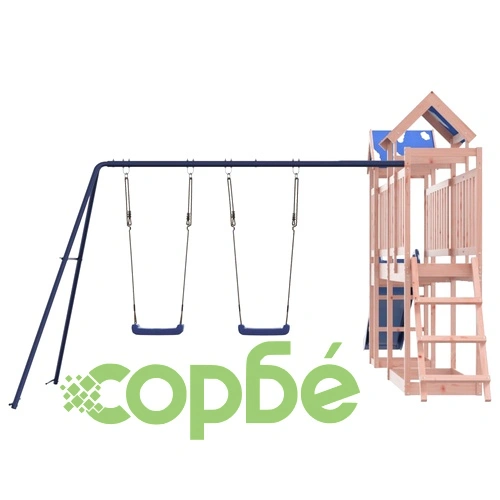 Комбинирано детско съоръжение, масивна дугласка дървесина ➤ топ цена ➤ sorbe.bg