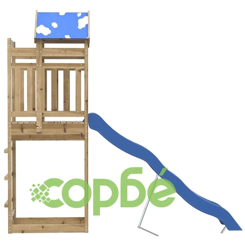Комбинирано детско съоръжение за игра, импрегниран бор ➤ топ цена ➤ sorbe.bg