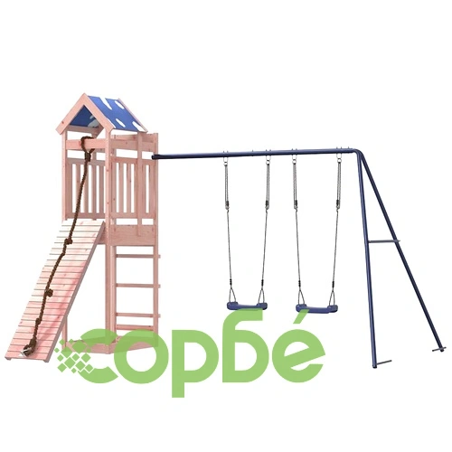 Комбинирано детско съоръжение, масивна дугласка дървесина ➤ топ цена ➤ sorbe.bg