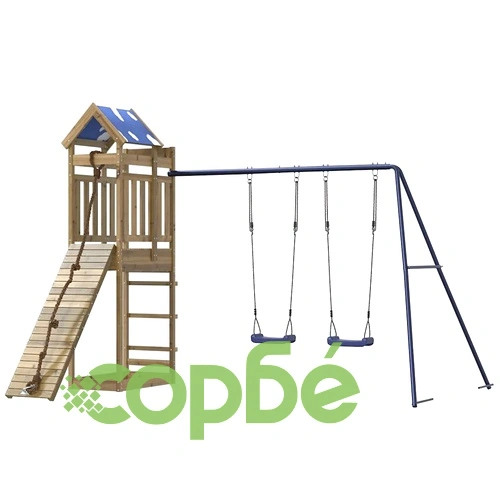 Комбинирано детско съоръжение за игра, импрегниран бор ➤ топ цена ➤ sorbe.bg